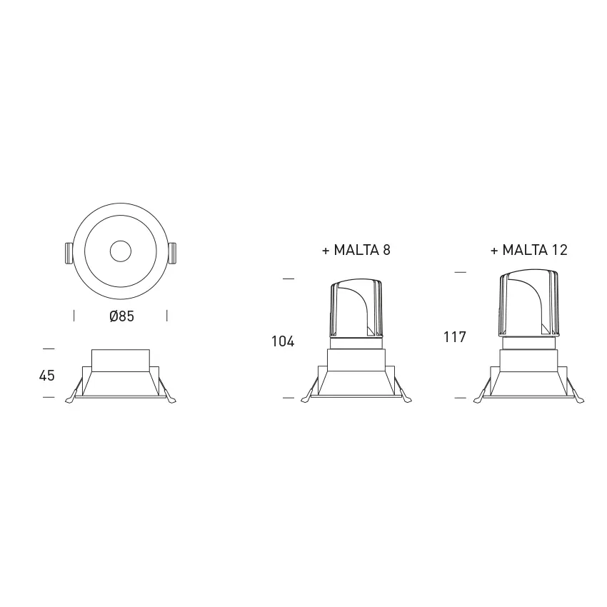 MALTA Acc. ROUND IP20 NO AJUSTABLE - PARA GU10