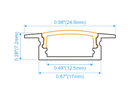 PERFIL DE ALUMINIO PARA CINTA LED BAJO CON ALETA 